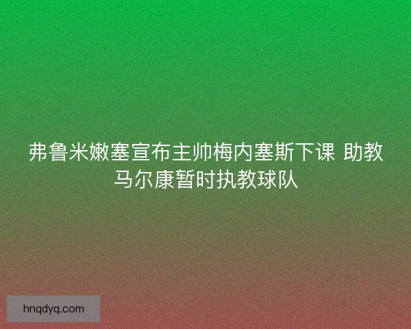 弗鲁米嫩塞宣布主帅梅内塞斯下课 助教马尔康暂时执教球队